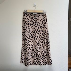 Silk leopard skirt